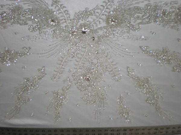 White Bridal Beaded Lace