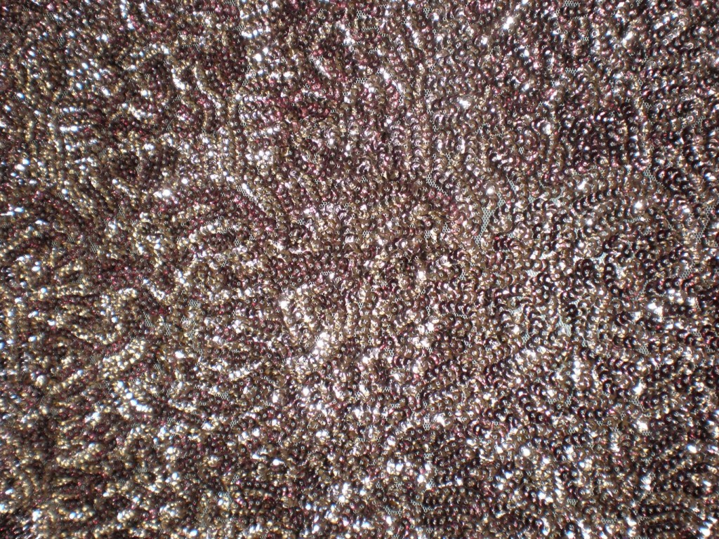 Dusty-Rose Heavily Sequins fabric