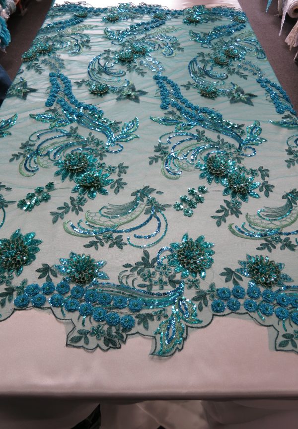 turquoise sequin fabric
