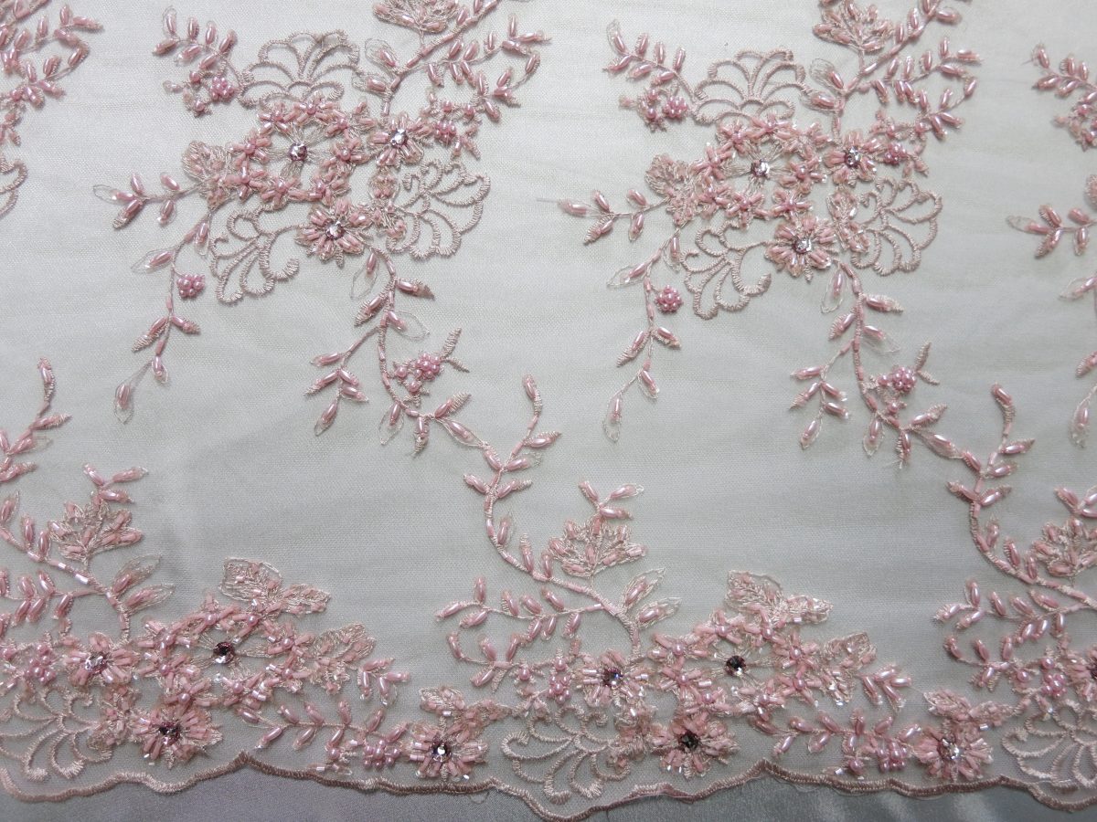 Beaded Lace Fabric Sold by the Yard - Fabric Universe