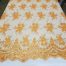 Orange Floral Lace Sequin Fabric