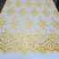 Yellow Floral Lace Sequin Fabric