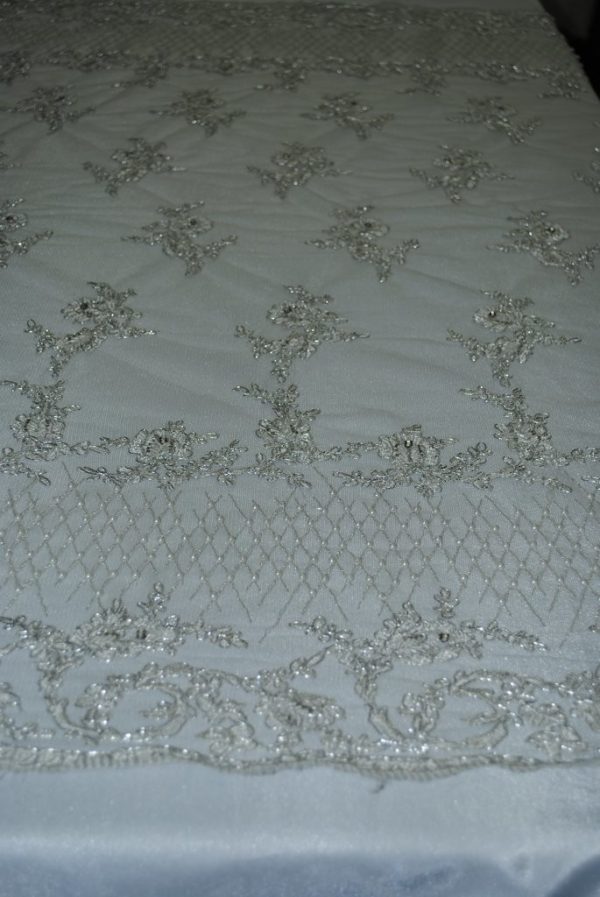 handcrafted beaded Lace fabric - Fabric Universe