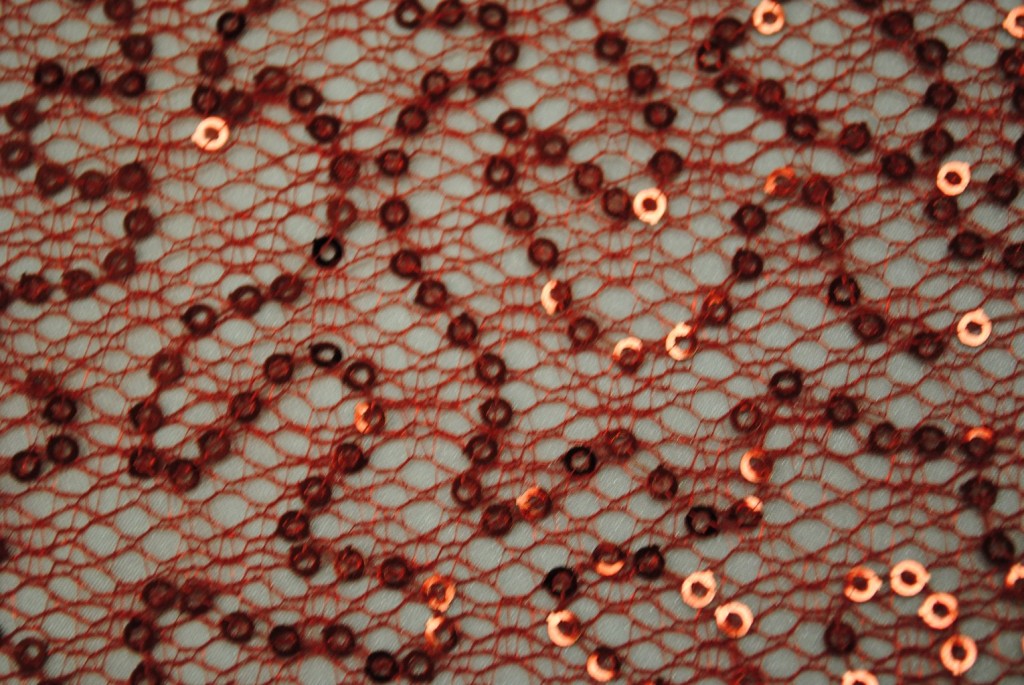 Rose sequins on spider mesh fabric - Fabric Universe